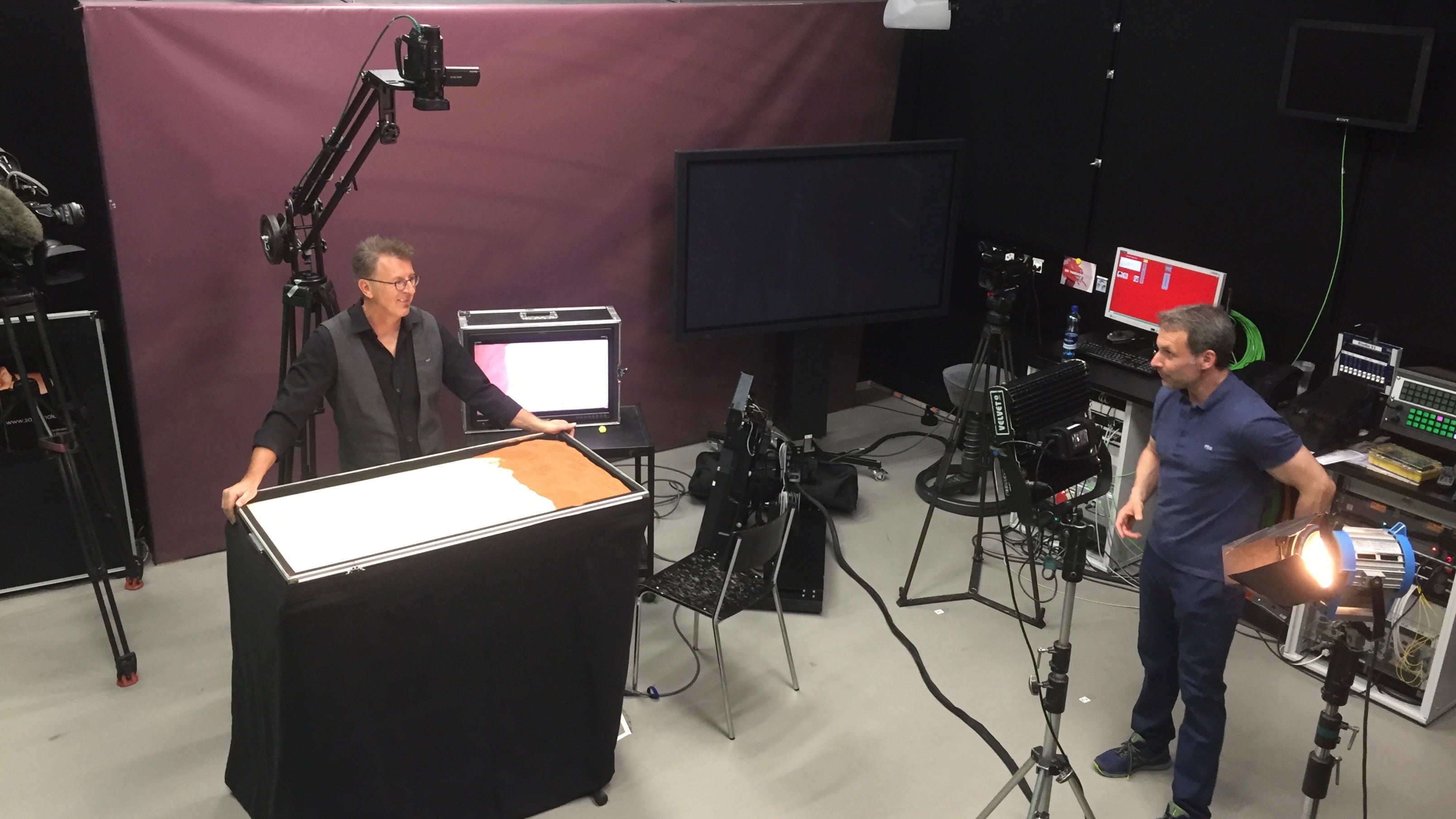 Urs Rudin perfromnace at Studios of swiss TV