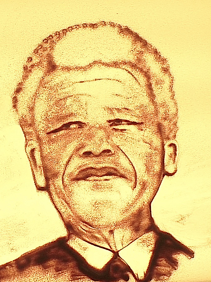 Nelson Mandela- Sandportrait